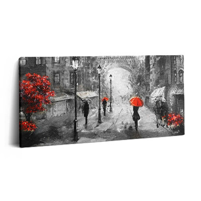 Print pe pânză 140x70 Străzile din Paris și Turnul Eiffel