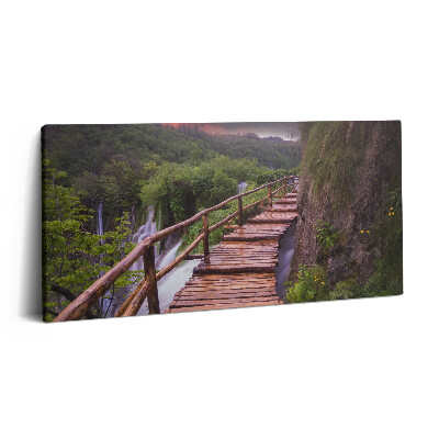 Print pe pânză 140x70 Drumul deasupra copacilor și munților