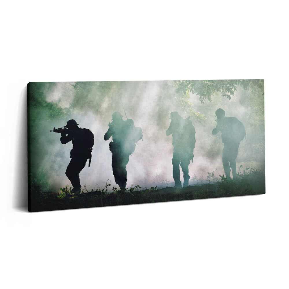 Print pe pânză 140x70 Armată în pădure - soldați