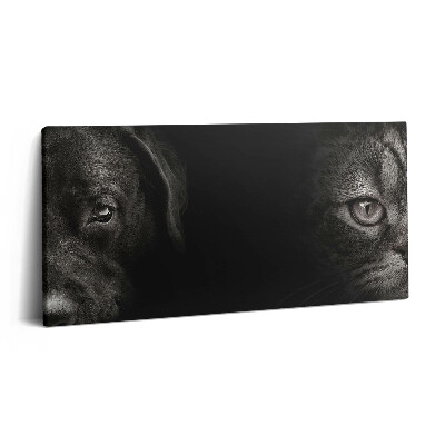 Print pe pânză 140x70 Câine labrador și pisică scoțiană