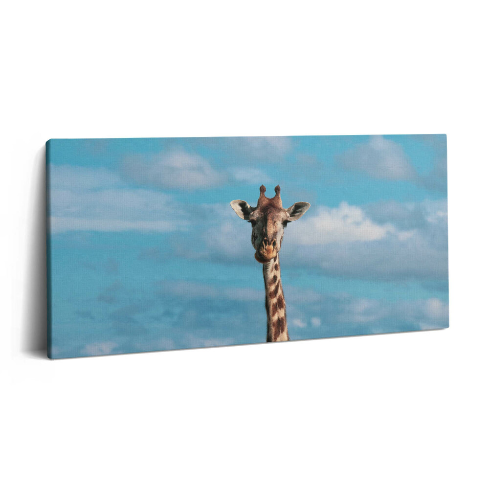 Print pe pânză 140x70 Cap de girafă pe cer