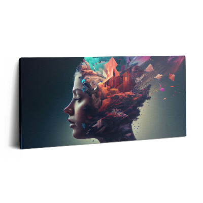 Print pe pânză 140x70 Femeia abstractă a emoțiilor