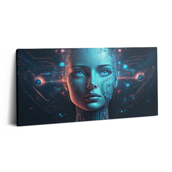 Print pe pânză 140x70 Inteligență artificială - Robot feminin