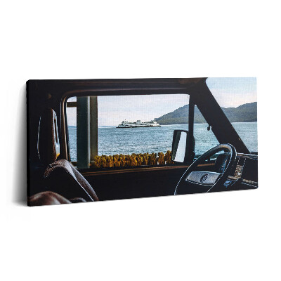 Print pe pânză 140x70 Vacanțe cu mașina și la mare