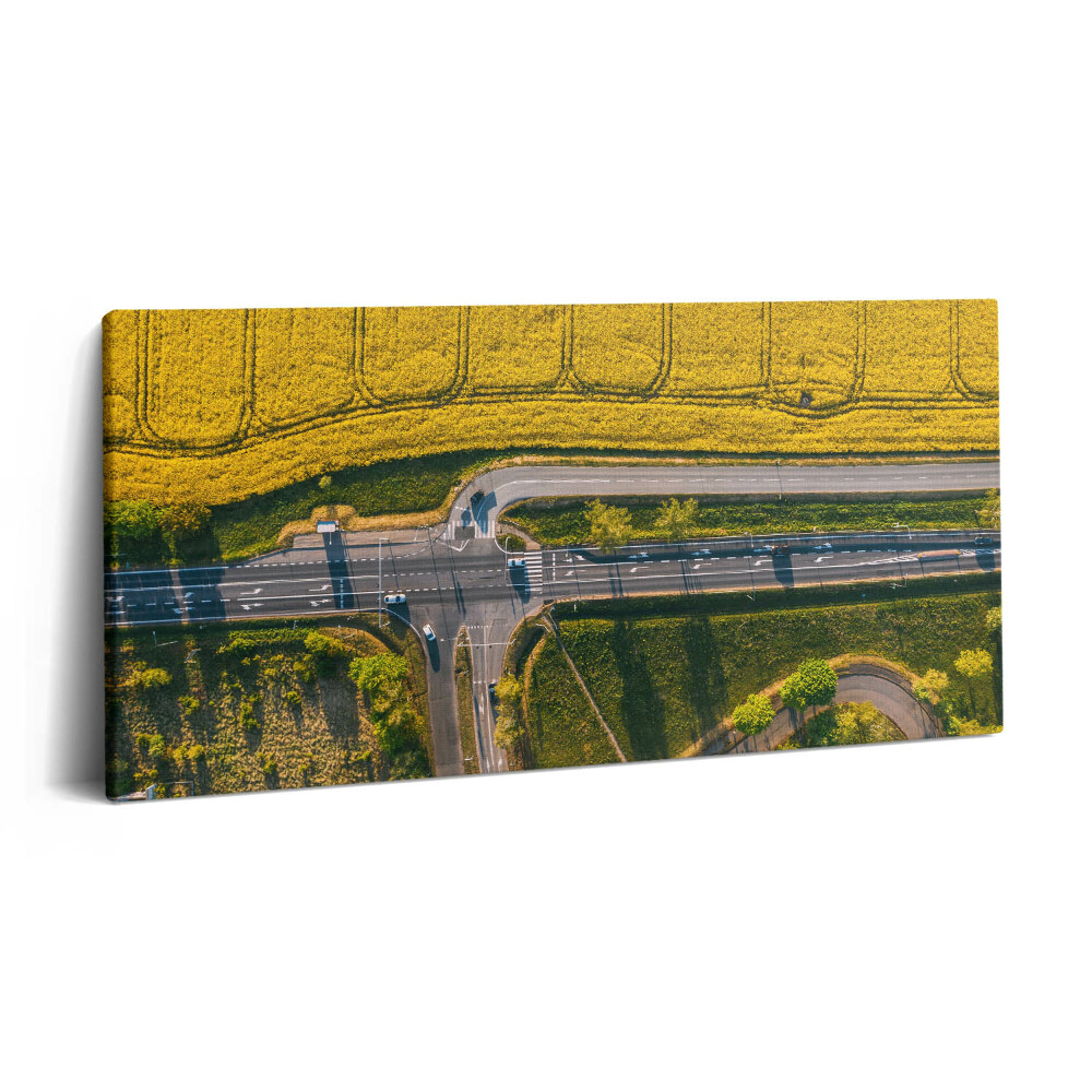 Print pe pânză 140x70 Câmpuri fotografiate de o dronă în Poznań