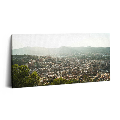 Print pe pânză 140x70 Panorama Barcelonei pe Montjuic