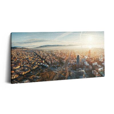 Print pe pânză 140x70 Panoramă a orașului Barcelona