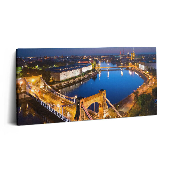 Print pe pânză 140x70 Orașul Wroclaw noaptea