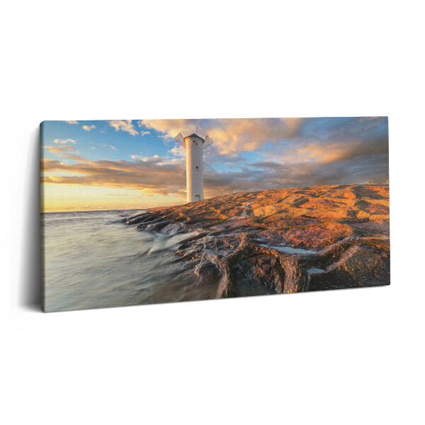 Print pe pânză 140x70 Un far pe Marea Baltică