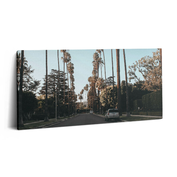 Print pe pânză 140x70 Un vehicul pe drum printre copaci