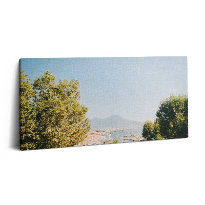 Print pe pânză 140x70 Copaci verzi în Napoli