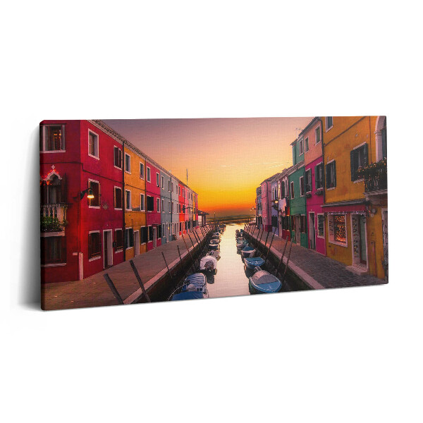 Print pe pânză 140x70 Bărci și apă în Italia