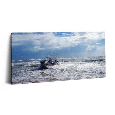 Print pe pânză 140x70 Navă scufundată în Sicilia