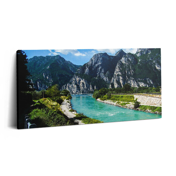 Print pe pânză 140x70 Rezervorul Lacului Garda