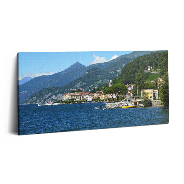 Print pe pânză 140x70 Peisajul montan al Lacului Garda