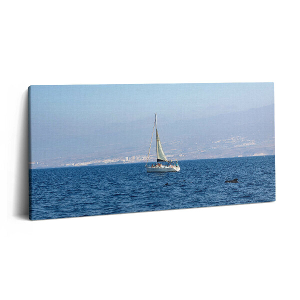 Print pe pânză 140x70 Un iaht navighează în jurul Tenerife-ului