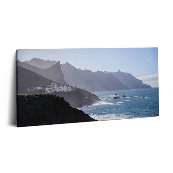 Print pe pânză 140x70 Vedere la munte lângă ocean