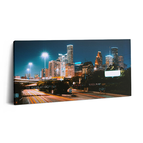 Print pe pânză 140x70 Orașul Houston noaptea