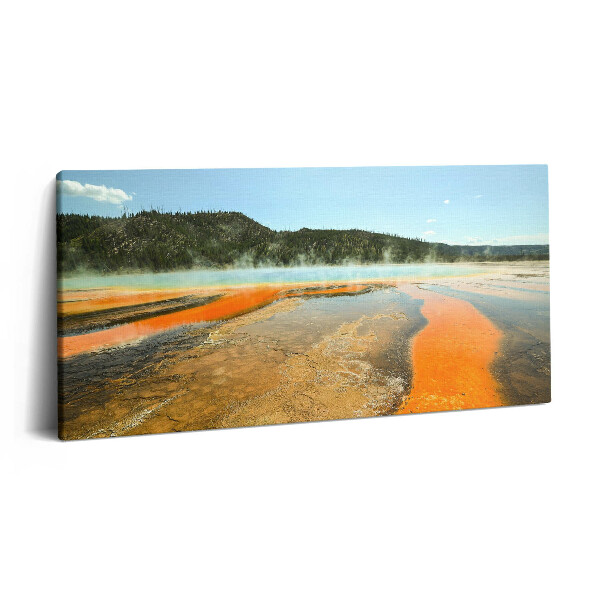 Print pe pânză 140x70 Lac cu munți