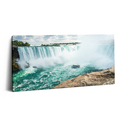 Print pe pânză 140x70 Barcă și Cascada Niagara