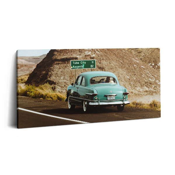Print pe pânză 140x70 Volkswagen Beetle turcoaz