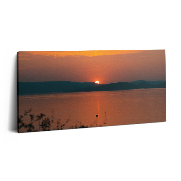 Print pe pânză 140x70 Lacul Balaton și apusul soarelui