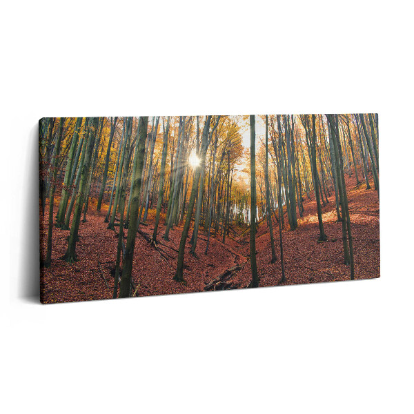 Print pe pânză 140x70 Apus de soare și copaci