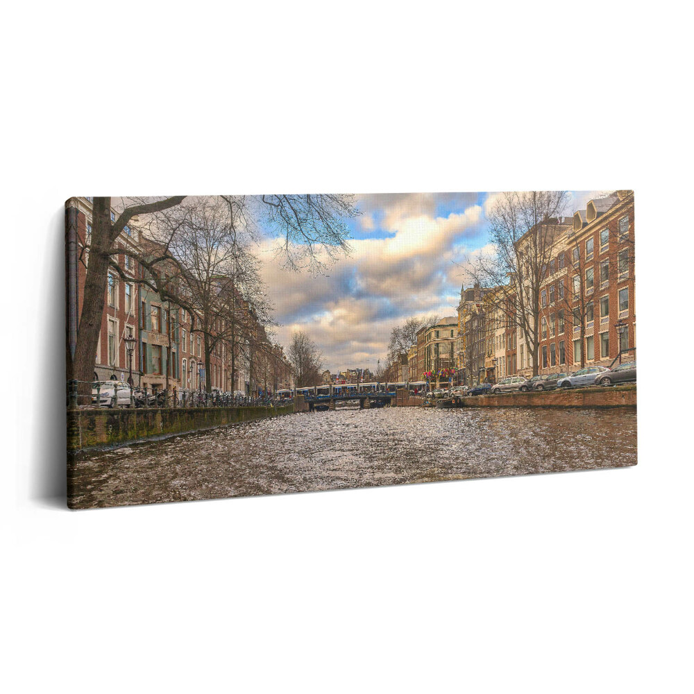 Print pe pânză 140x70 Canalul Rotterdam