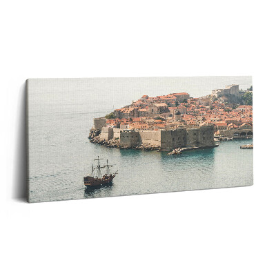 Print pe pânză 140x70 Navă cu pânze în Dubrovnik