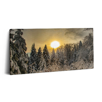 Print pe pânză 140x70 Peisaj de iarnă al Munților Beskid
