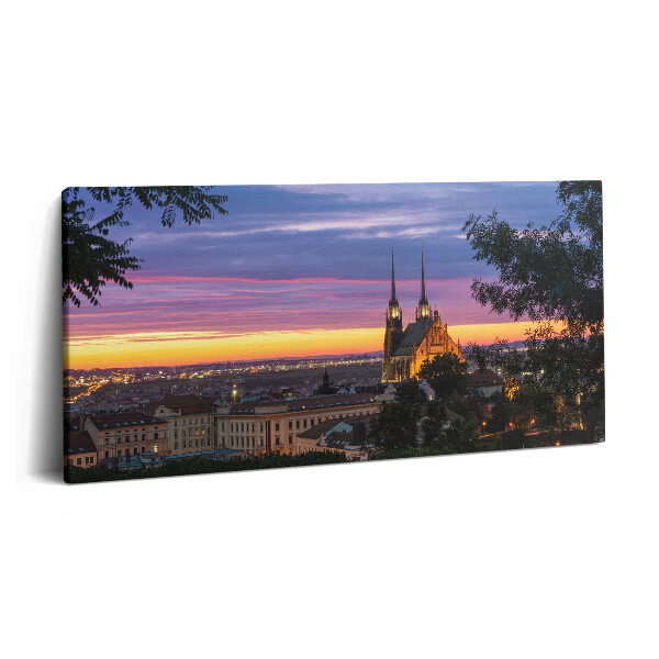 Print pe pânză 140x70 Răsărit de soare în Brno