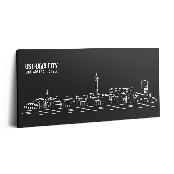 Print pe pânză 140x70 Desen al orașului Ostrava
