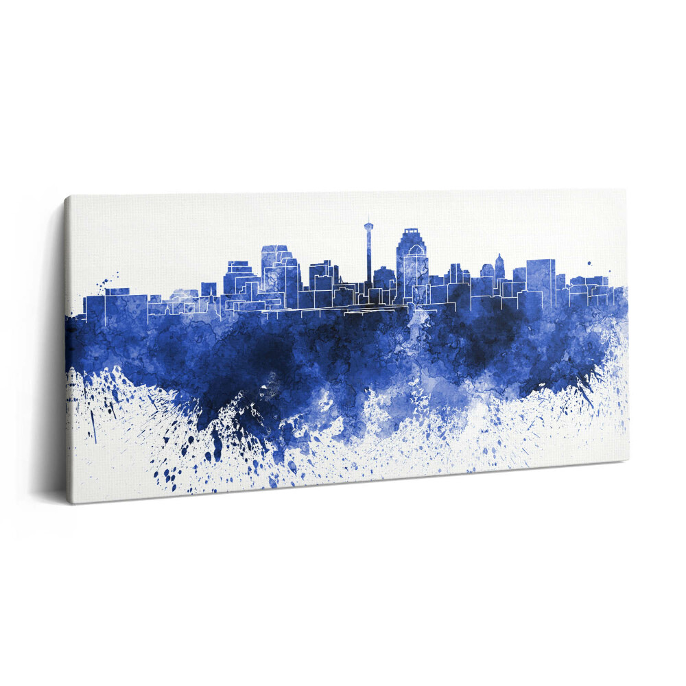Print pe pânză 140x70 Panoramă în acuarelă a orașului San Antonio