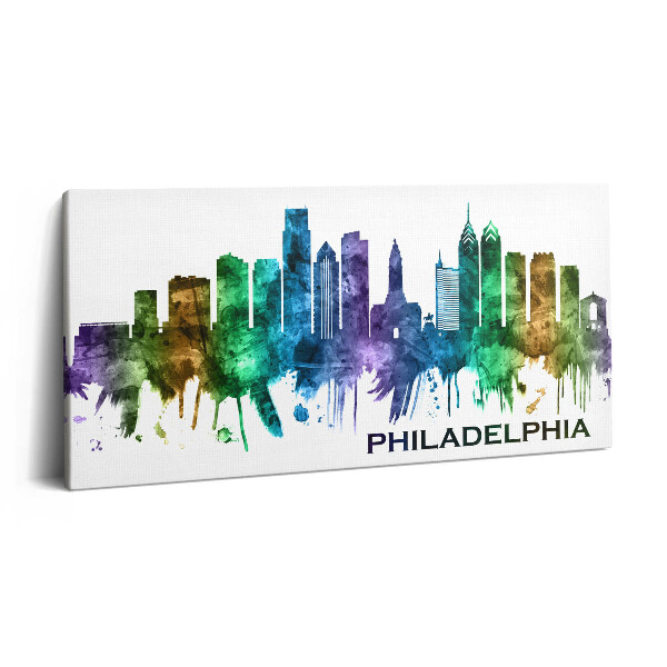 Print pe pânză 140x70 Ilustrație colorată a Philadelphiei