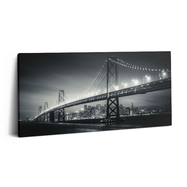 Print pe pânză 140x70 Podul San Francisco noaptea
