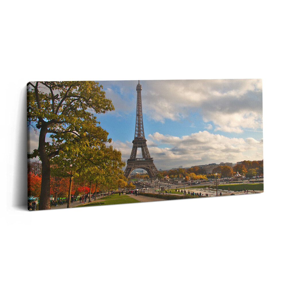Print pe pânză 140x70 Toamna în Franța Turnul Eiffel