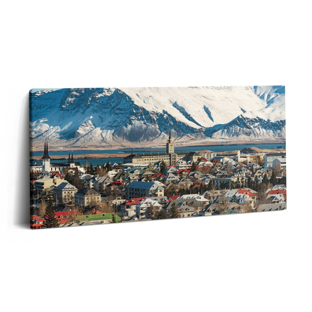 Print pe pânză 140x70 Vedere a orașului Reykjavík, Islanda