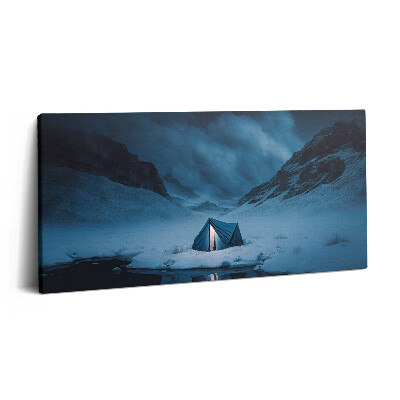 Print pe pânză 140x70 Cort în munții Islandei