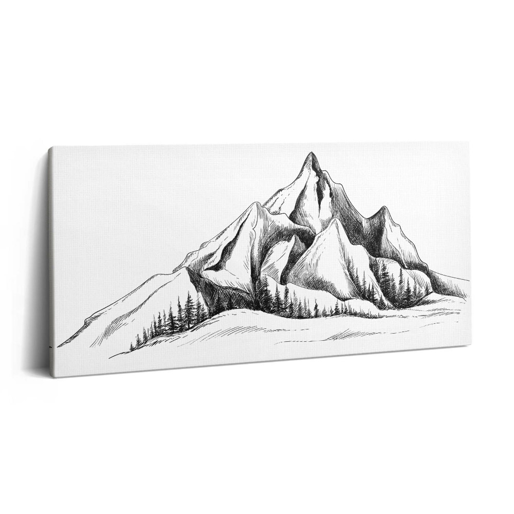 Print pe pânză 140x70 Desen de munte