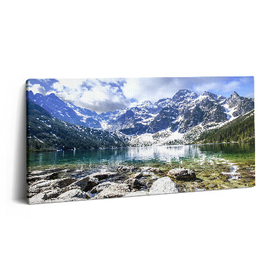Print pe pânză 140x70 Peisaj de munți și lacuri