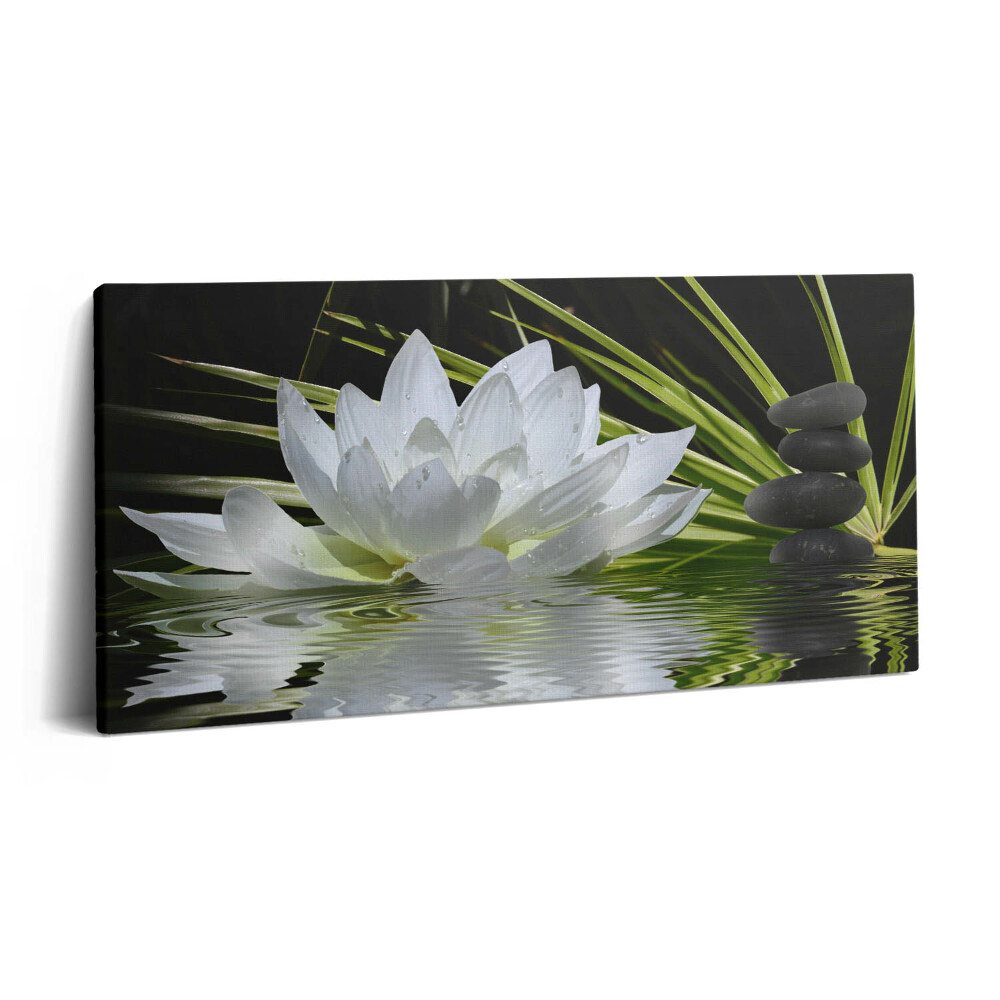 Print pe pânză 140x70 Nufăr și frunze