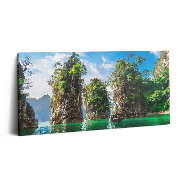 Print pe pânză 140x70 Natura copacilor lacului