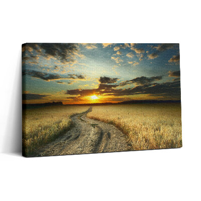 Tablou canvas 30x20 Drum de pământ și apus de soare