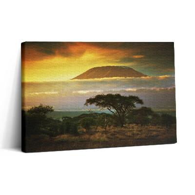 Tablou canvas 30x20 Muntele Kilimanjaro și linia norilor la apus