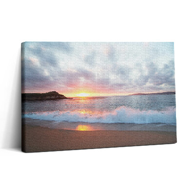 Tablou canvas 30x20 Plaja la mare și apusul soarelui