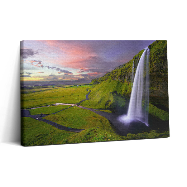 Tablou canvas 30x20 Peisaj cu câmpuri și cascade