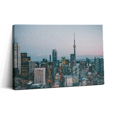 Tablou canvas 30x20 Panorama orașului seara