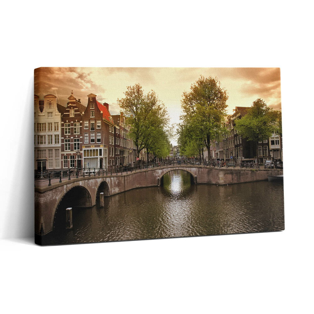Tablou canvas 30x20 Canalele din Amsterdam în oraș