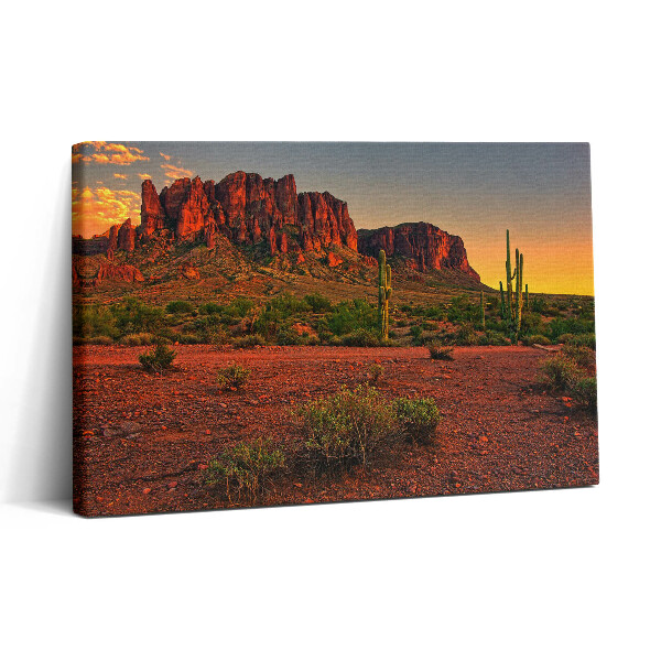 Tablou canvas 30x20 Apus de soare cu un munte în Phoenix, Arizona