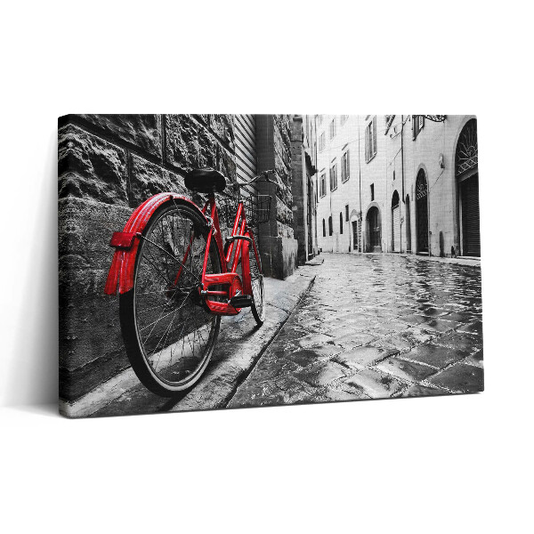 Tablou canvas 30x20 Bicicletă vintage și stradă retro a orașului